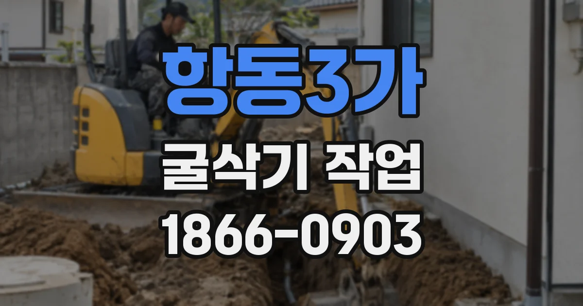 항동3가 굴삭기 작업