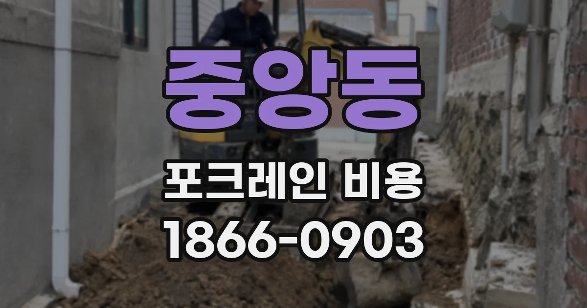 중앙동 포크레인 비용