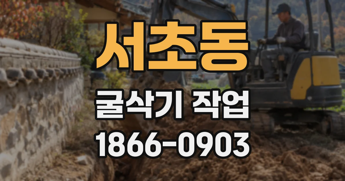 서초동 굴삭기 작업