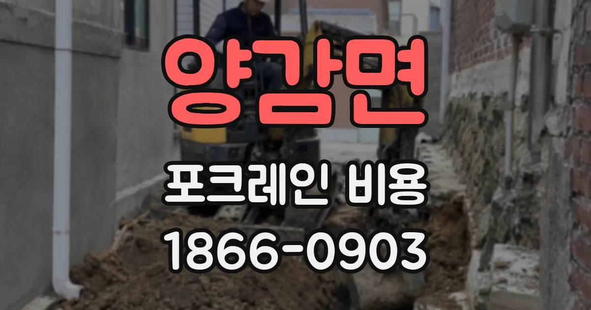 양감면 포크레인 비용