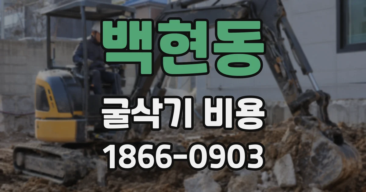 백현동 굴삭기 비용