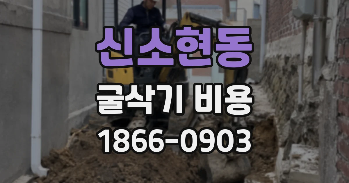 신소현동 굴삭기 비용