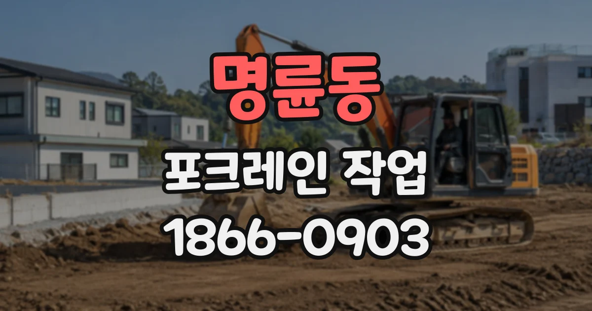 명륜동 포크레인작업