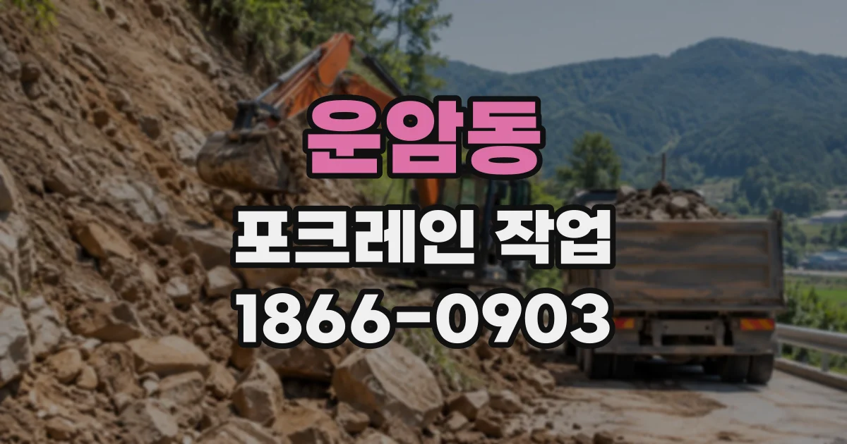 운암동 포크레인작업