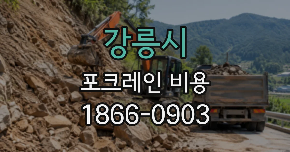 강릉시 포크레인비용