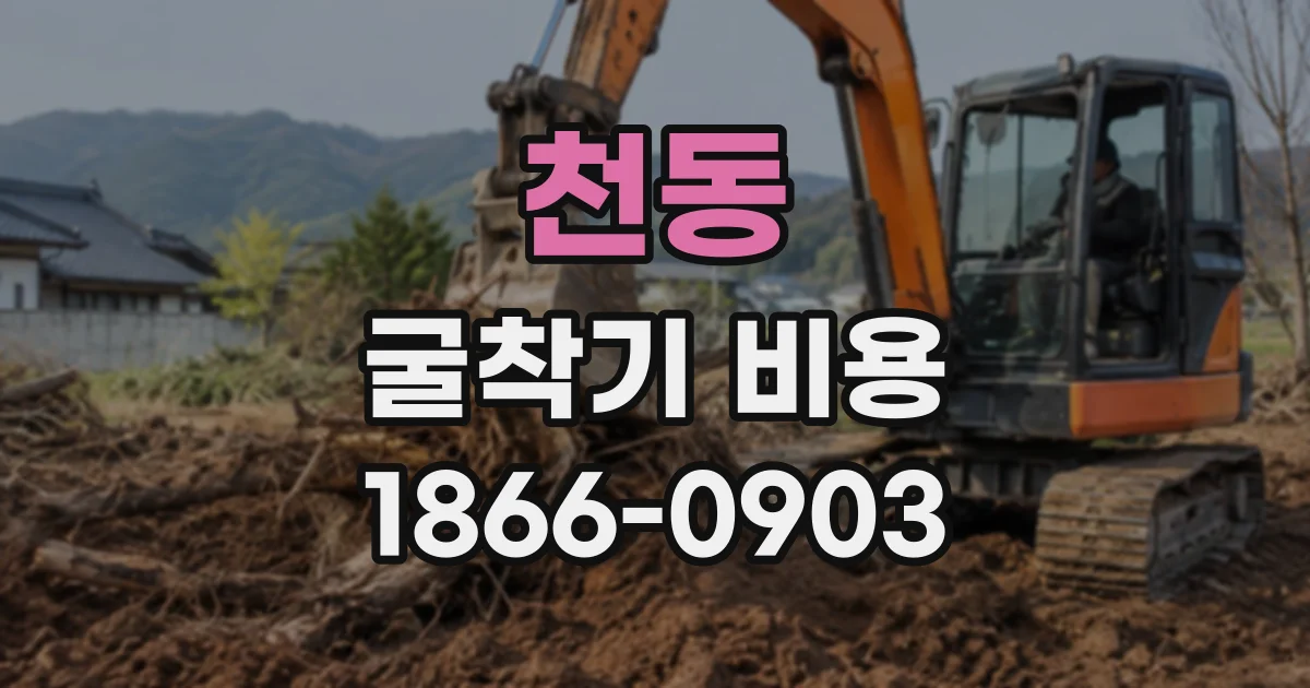 천동 굴착기비용