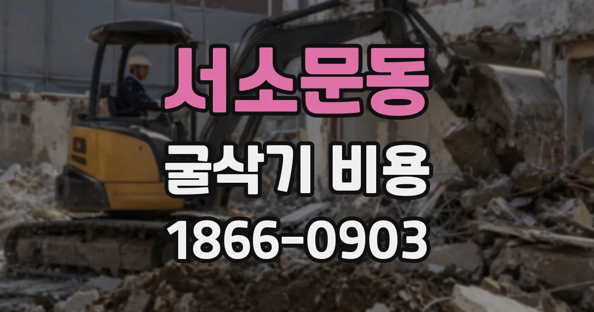 서소문동 굴삭기 비용
