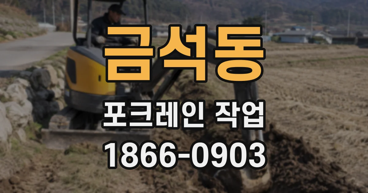 금석동 포크레인 작업