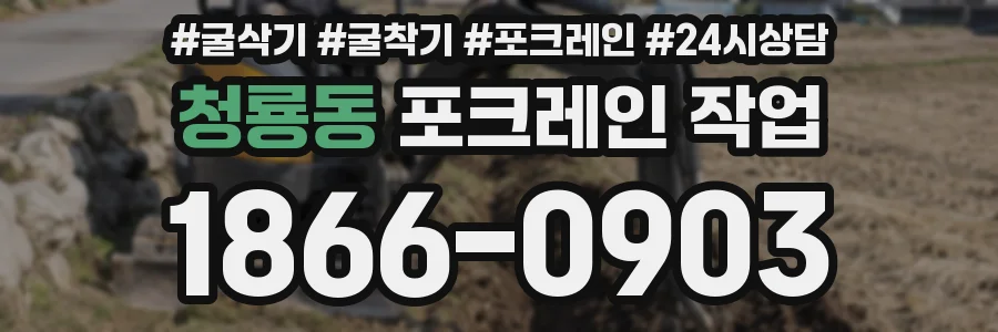 청룡동 포크레인 작업