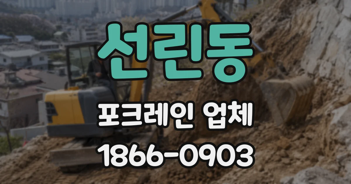 선린동 포크레인 업체