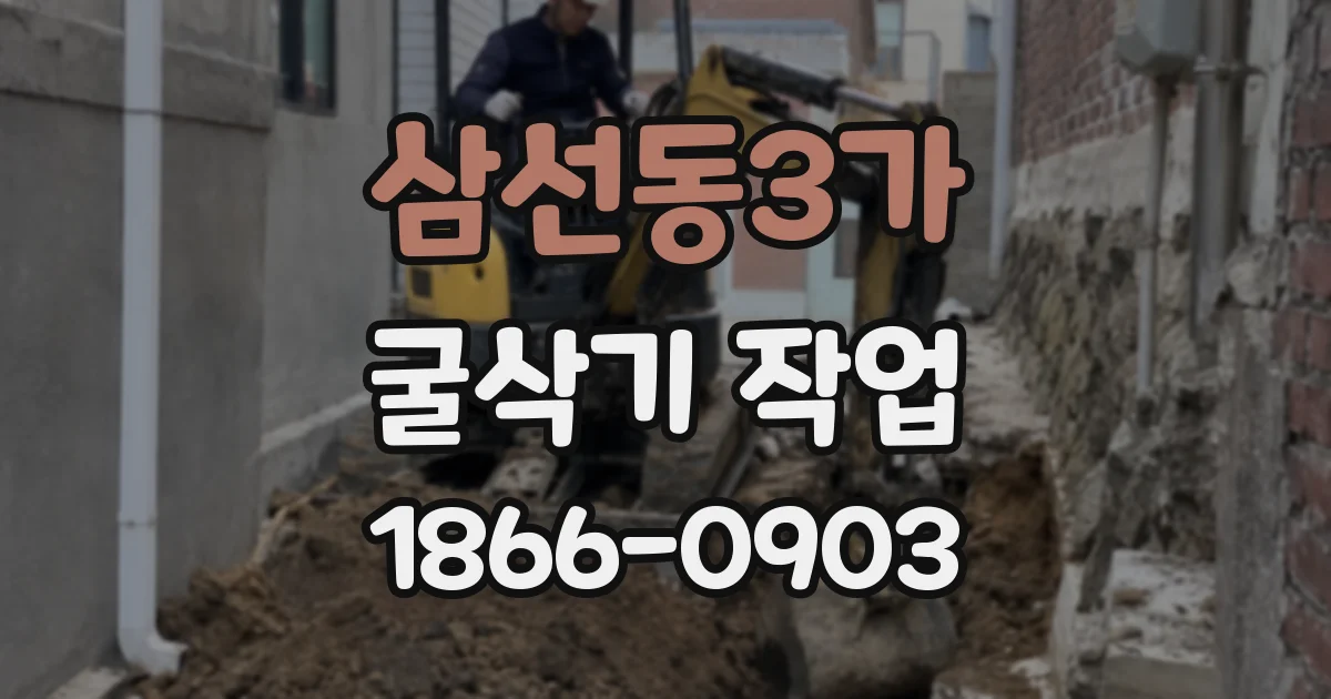삼선동3가 굴삭기 작업