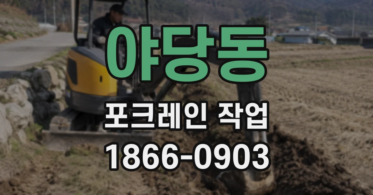 야당동 포크레인 작업