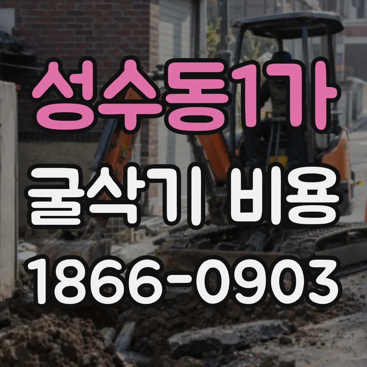 성수동1가 굴삭기 비용