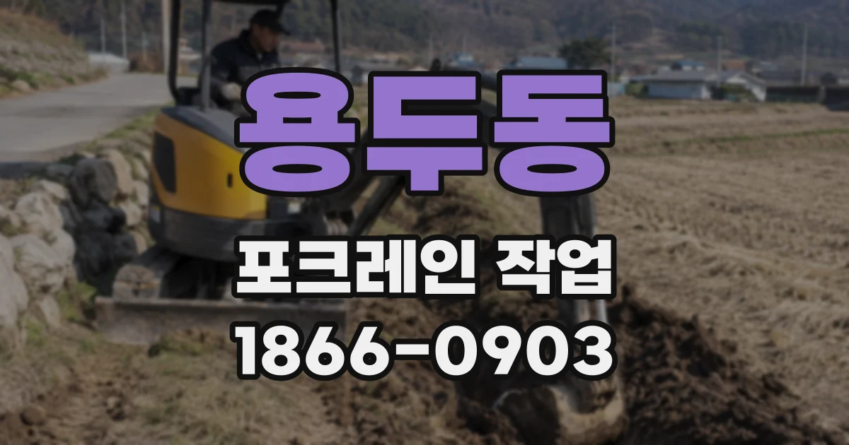 용두동 포크레인 작업
