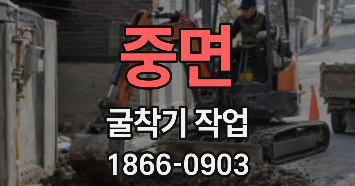 중면 굴착기 작업