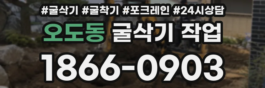 오도동 굴삭기 작업