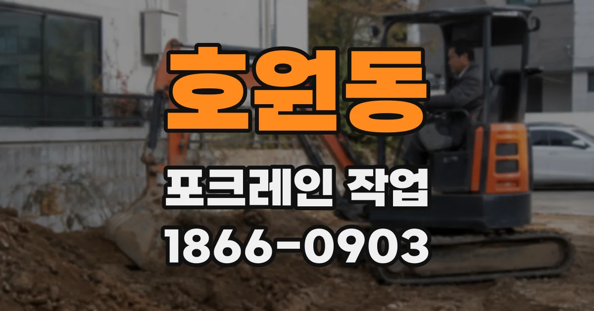 호원동 포크레인 작업
