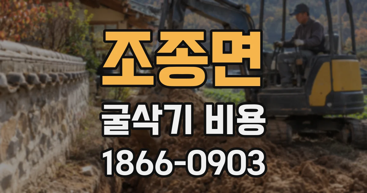 조종면 굴삭기 비용