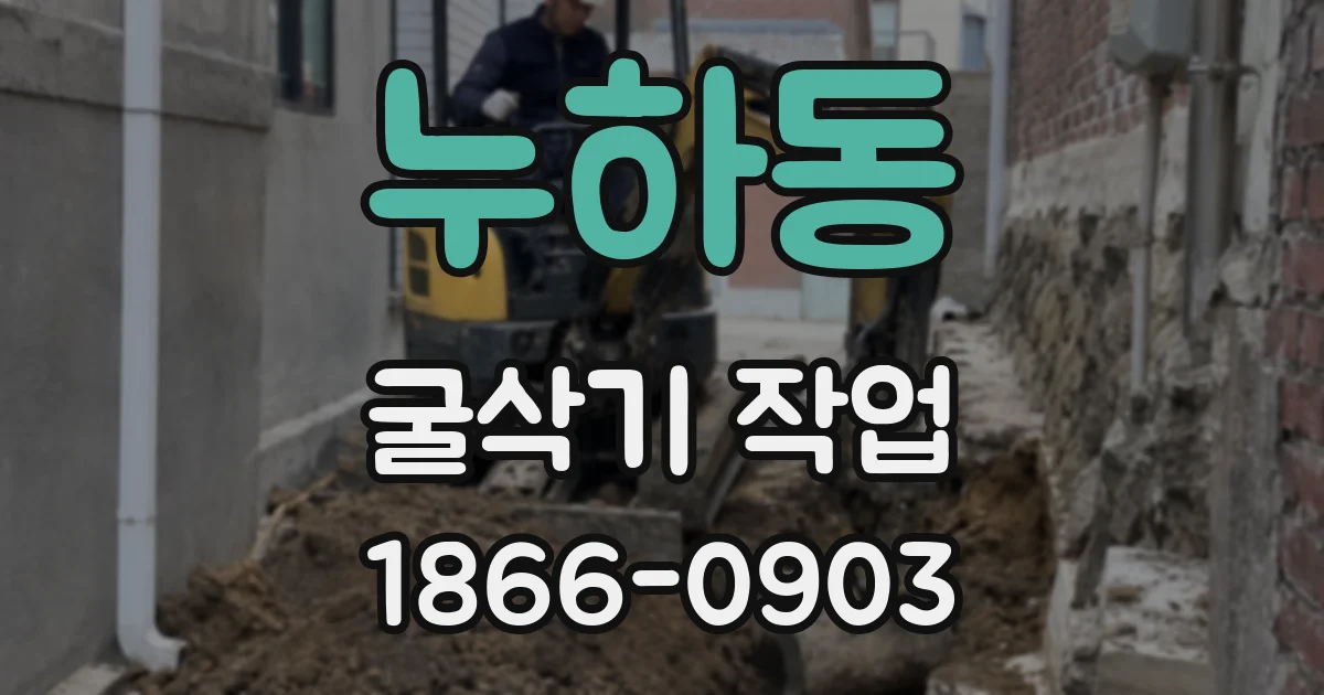 누하동 굴삭기 작업