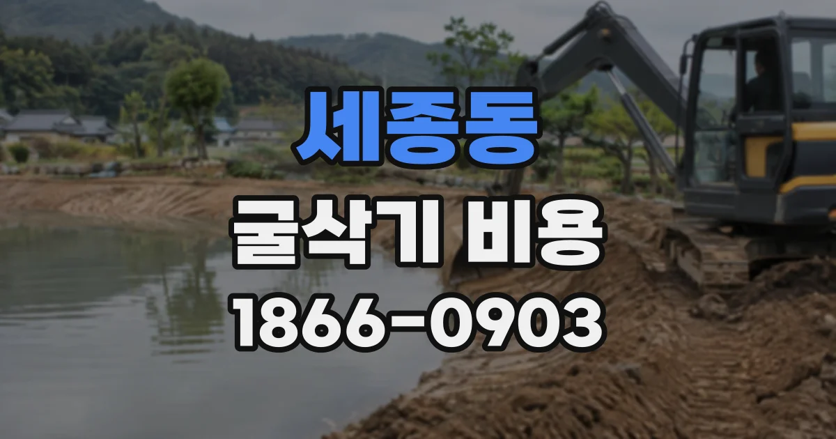 세종동 굴삭기비용
