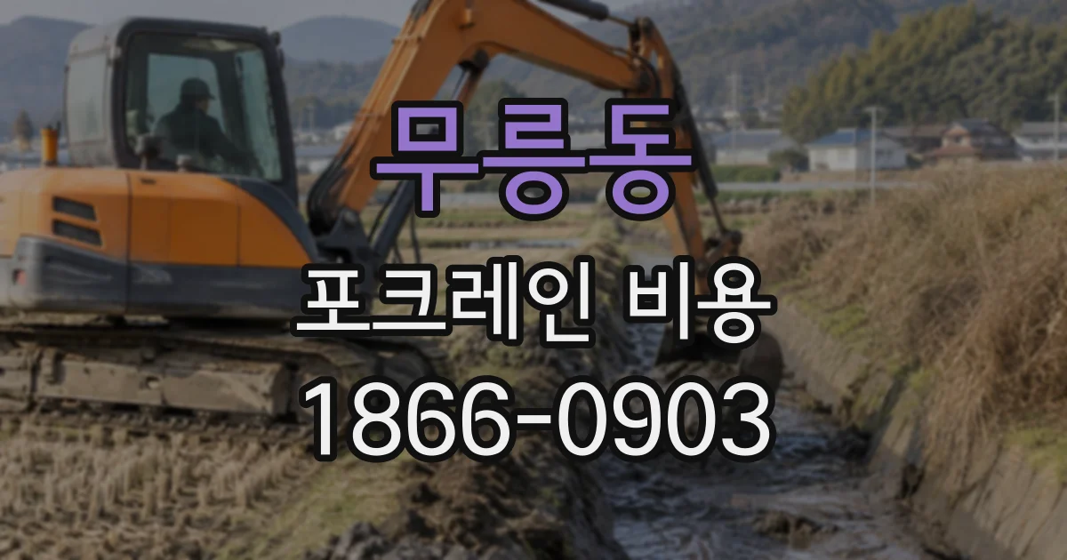 무릉동 포크레인비용