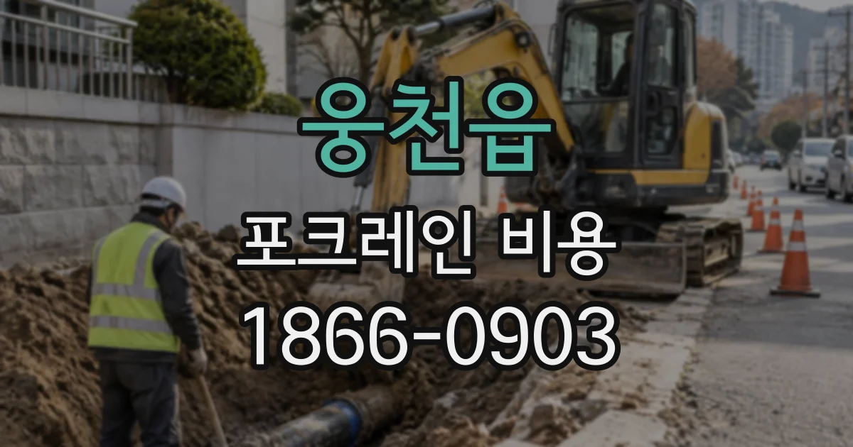 웅천읍 포크레인비용