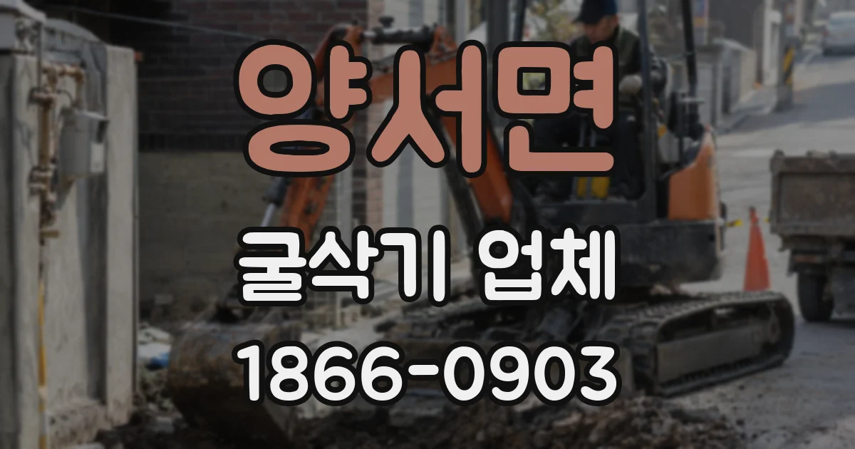 양서면 굴삭기 업체