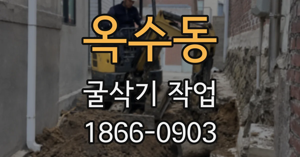 옥수동 굴삭기 작업