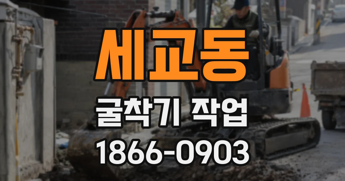 세교동 굴착기 작업