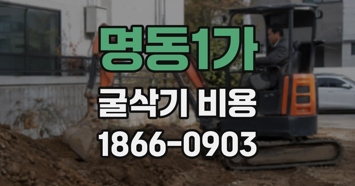 명동1가 굴삭기 비용