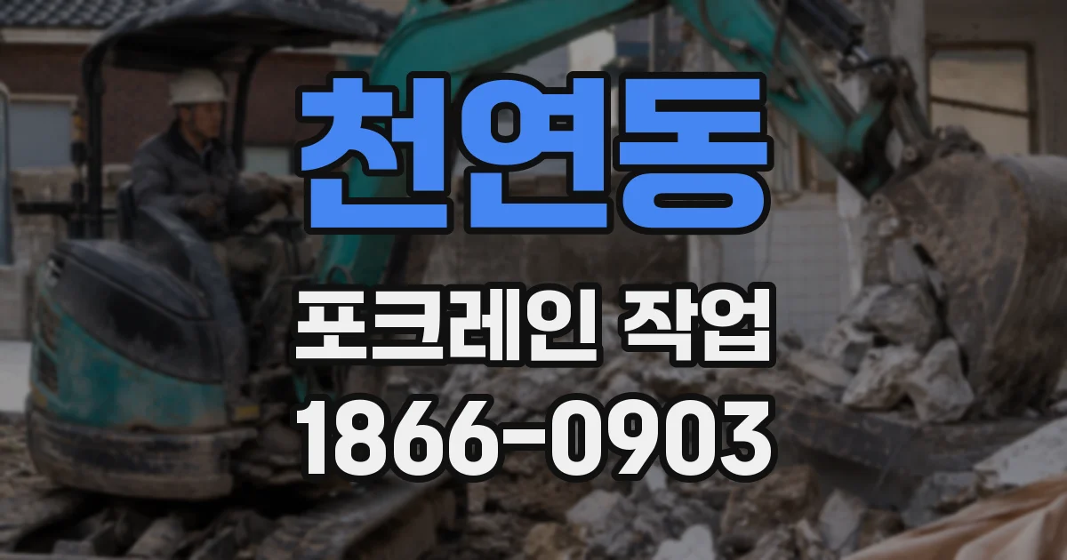 천연동 포크레인 작업