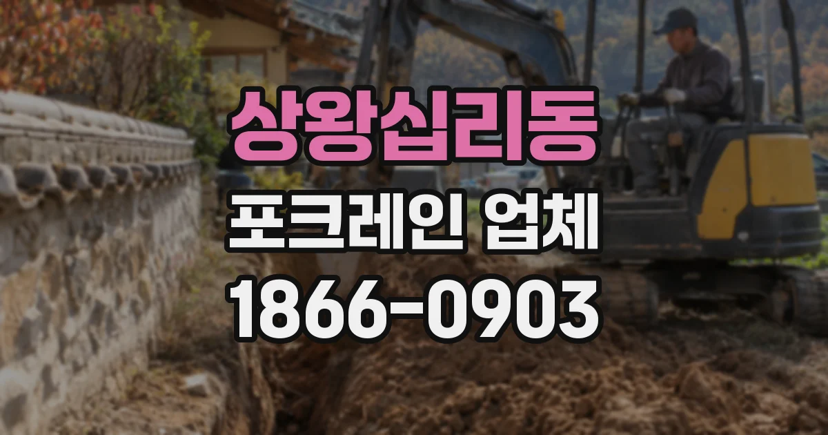 상왕십리동 포크레인 업체