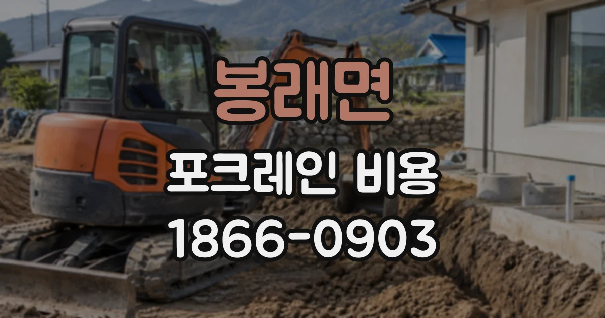 봉래면 포크레인비용