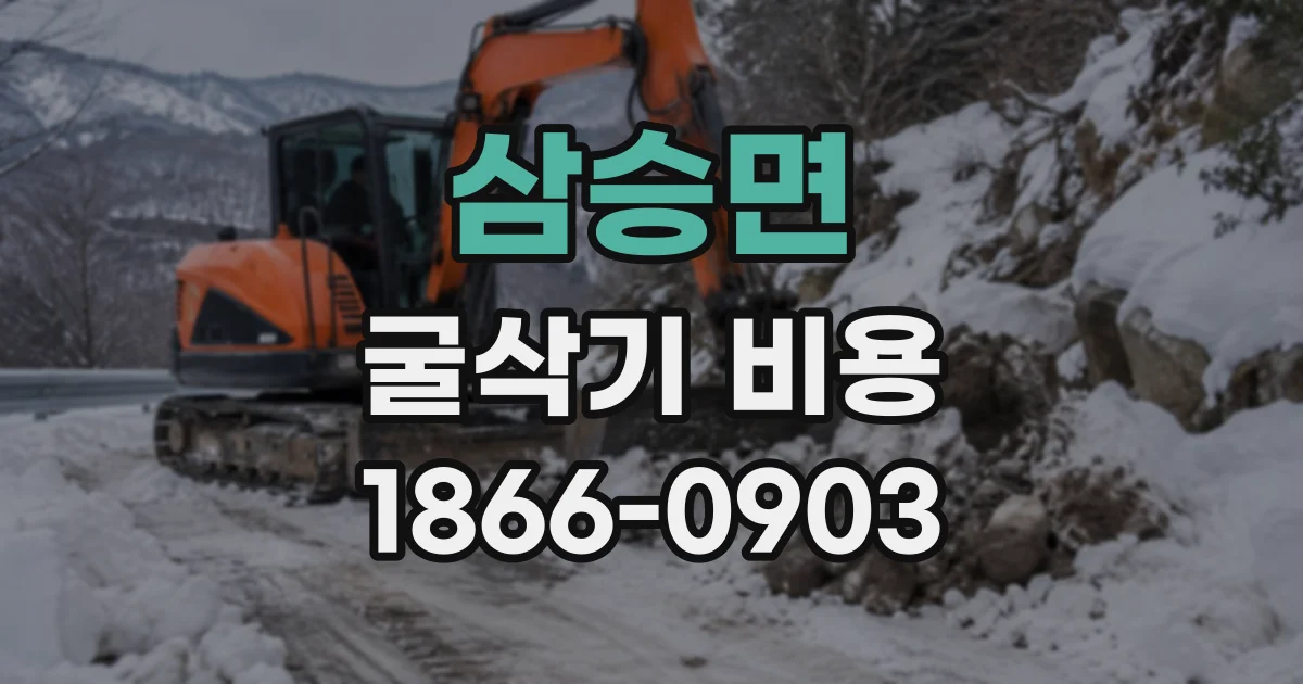 삼승면 굴삭기비용