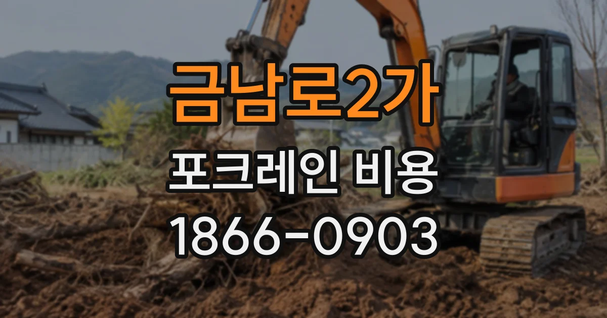 금남로2가 포크레인비용