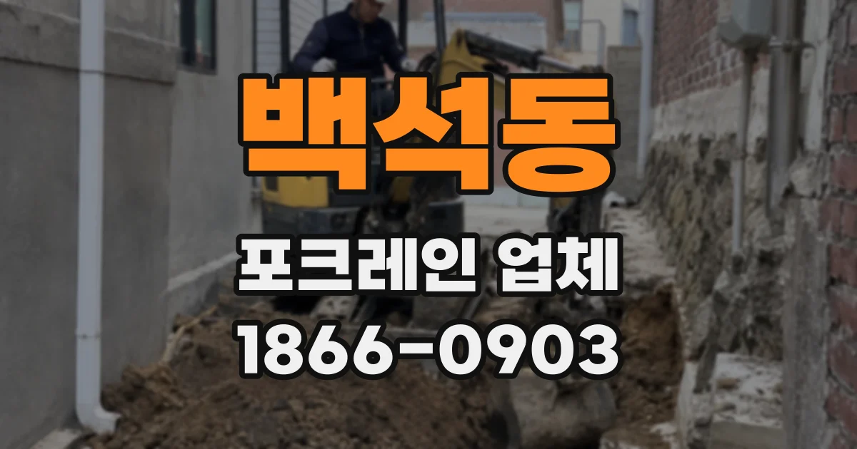 백석동 포크레인 업체