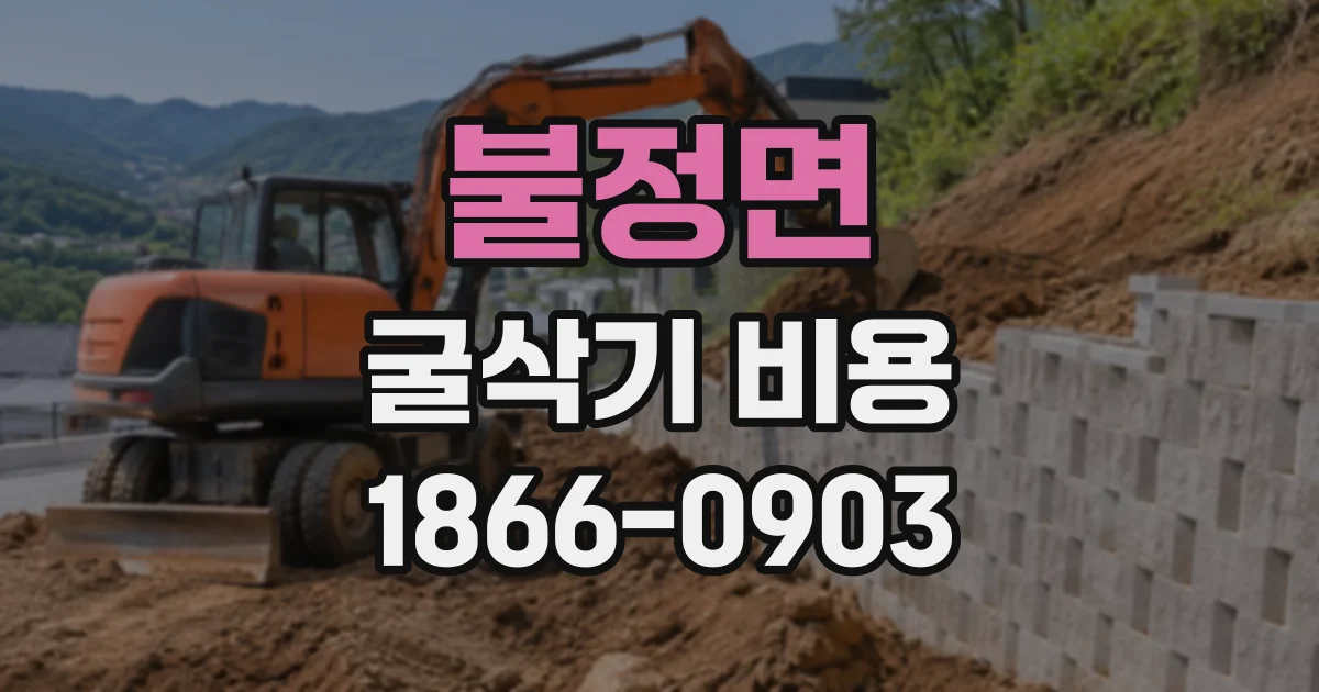 불정면 굴삭기비용