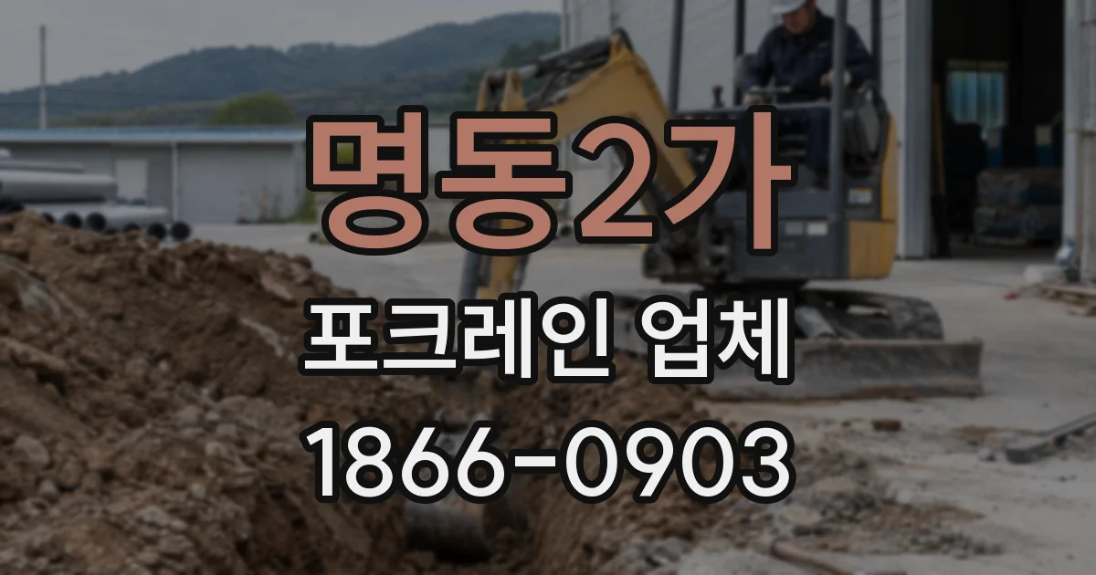 명동2가 포크레인 업체