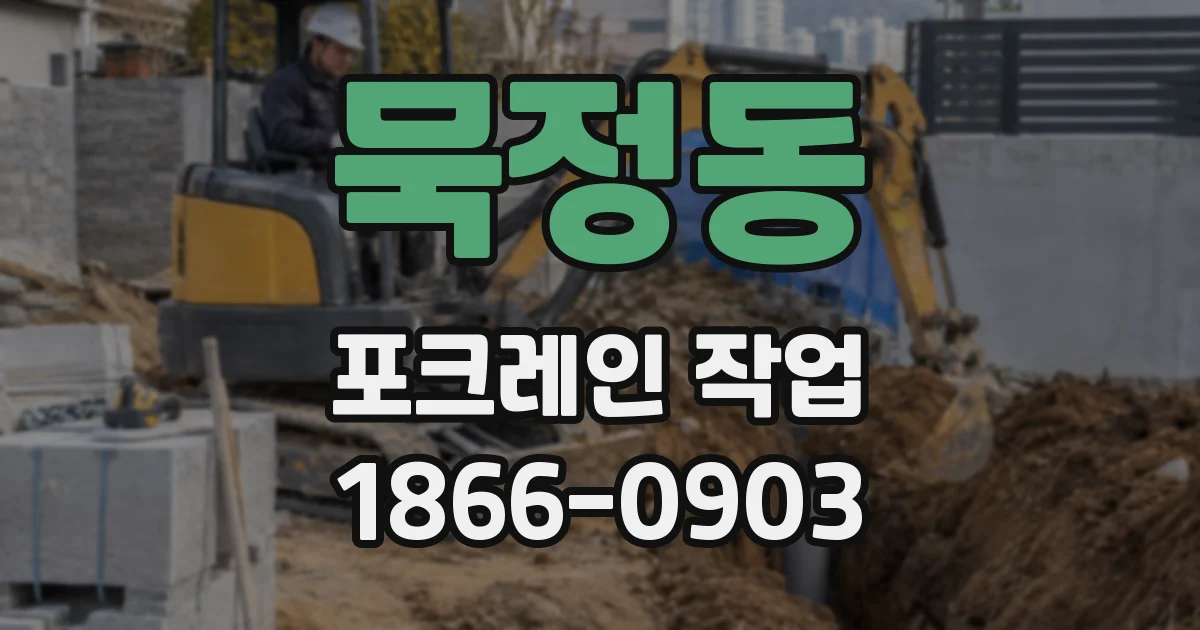 묵정동 포크레인 작업
