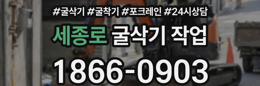 세종로 굴삭기 작업