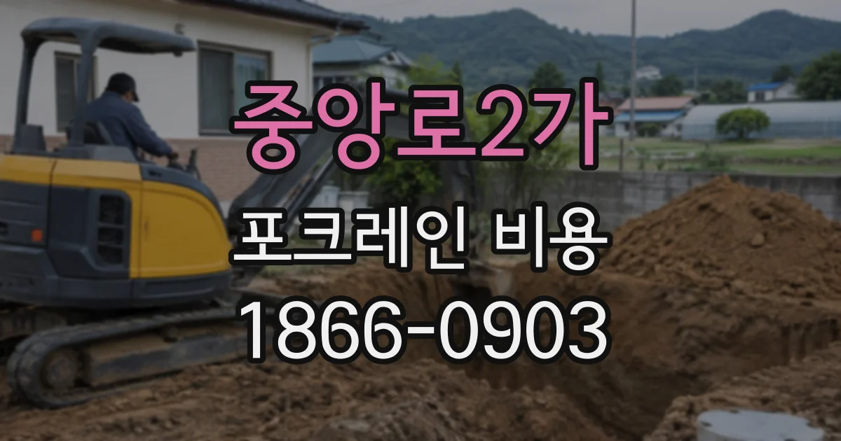 중앙로2가 포크레인비용