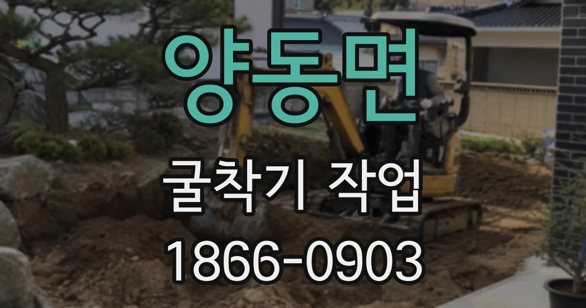 양동면 굴착기 작업