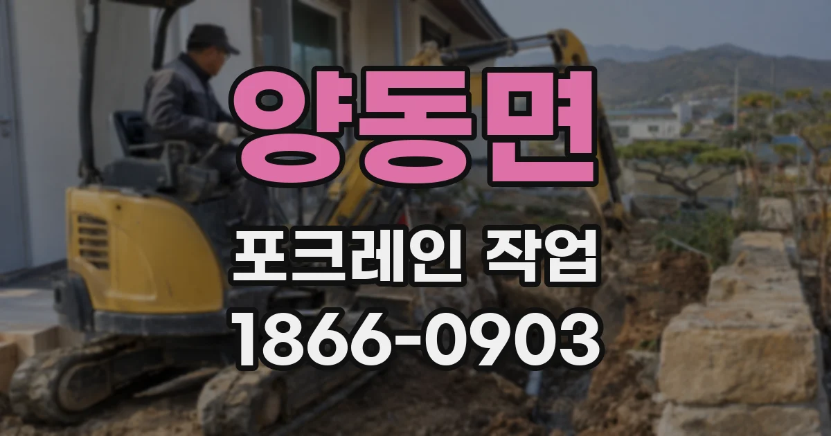 양동면 포크레인 작업