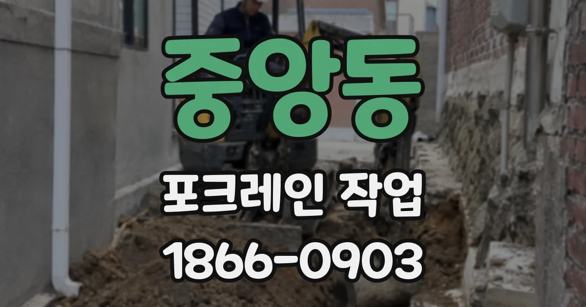 중앙동 포크레인 작업
