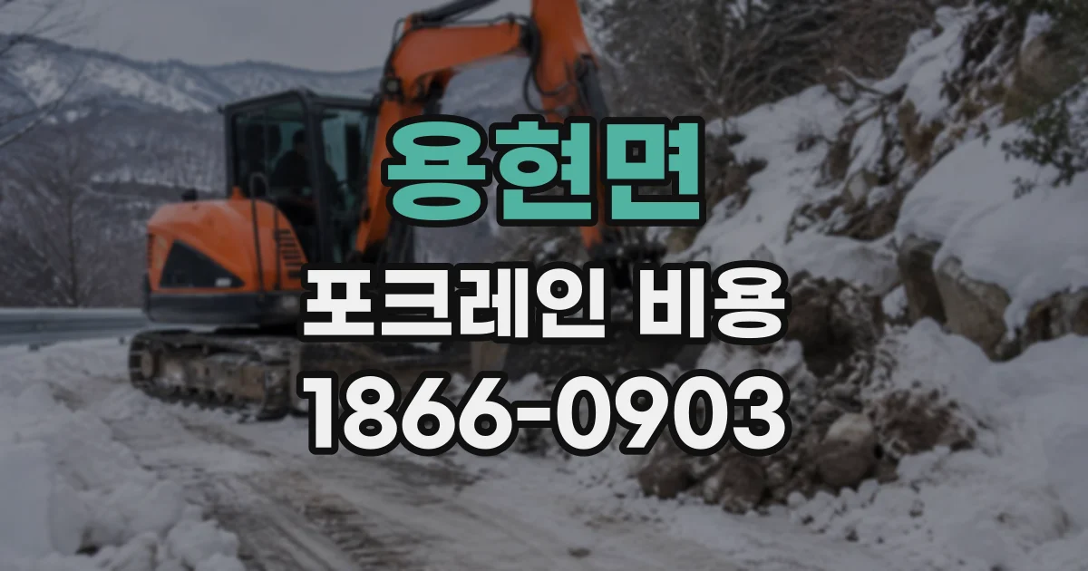용현면 포크레인비용