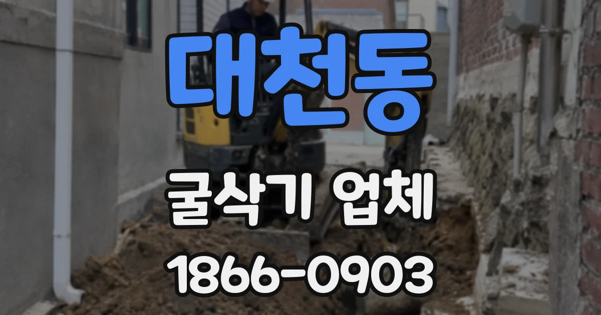 대천동 굴삭기 업체