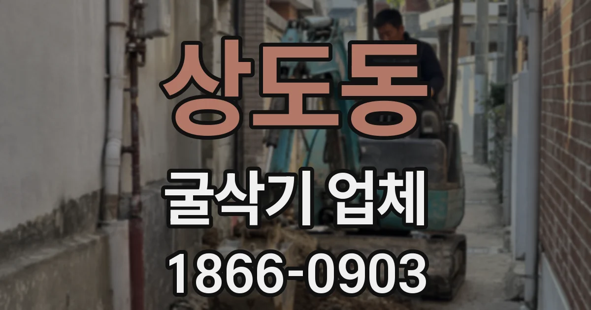 상도동 굴삭기 업체