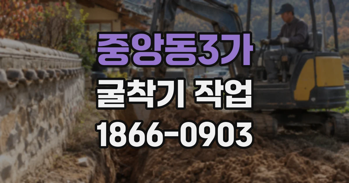 중앙동3가 굴착기 작업