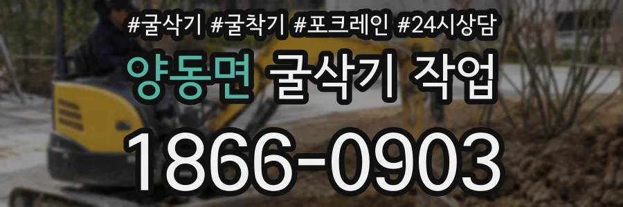 양동면 굴삭기 작업