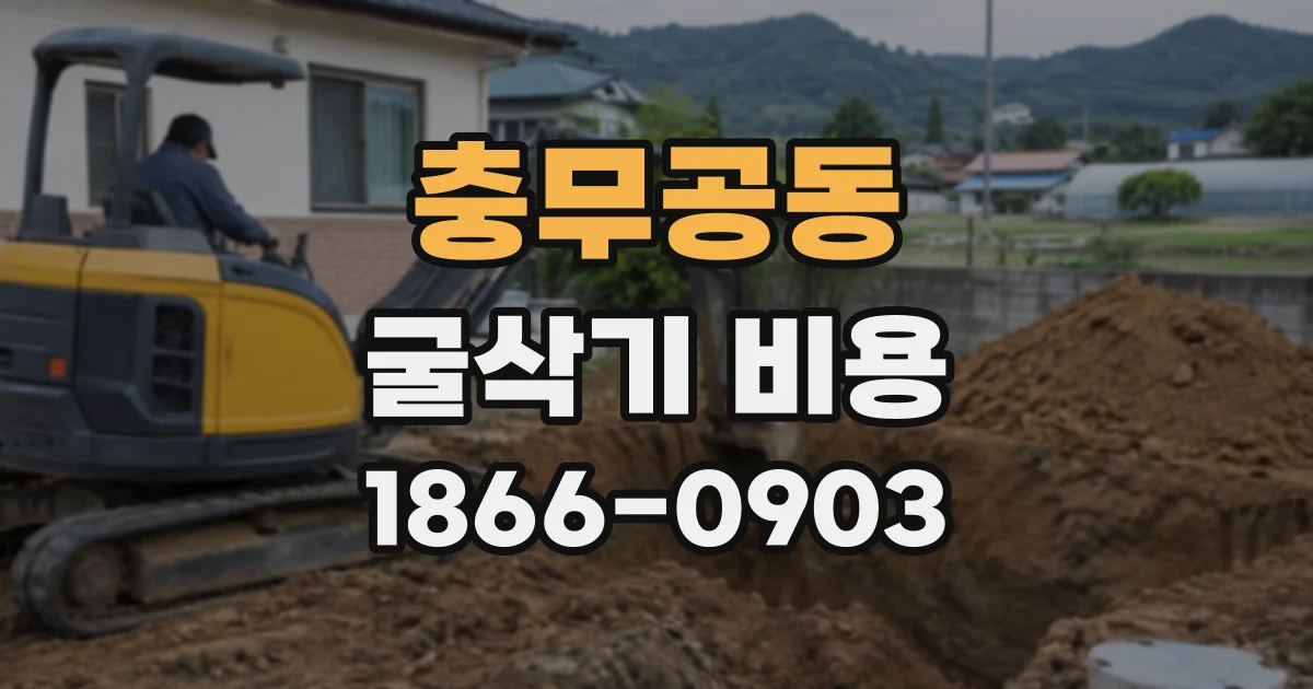 충무공동 굴삭기비용
